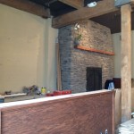 Kell's Brew Pub fireplace almost finished